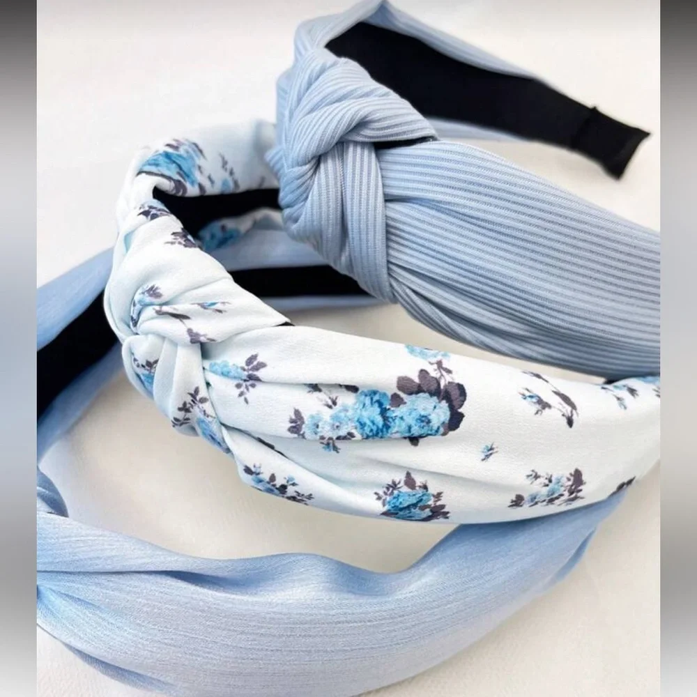 Blue floral‎ set of 3 headbands